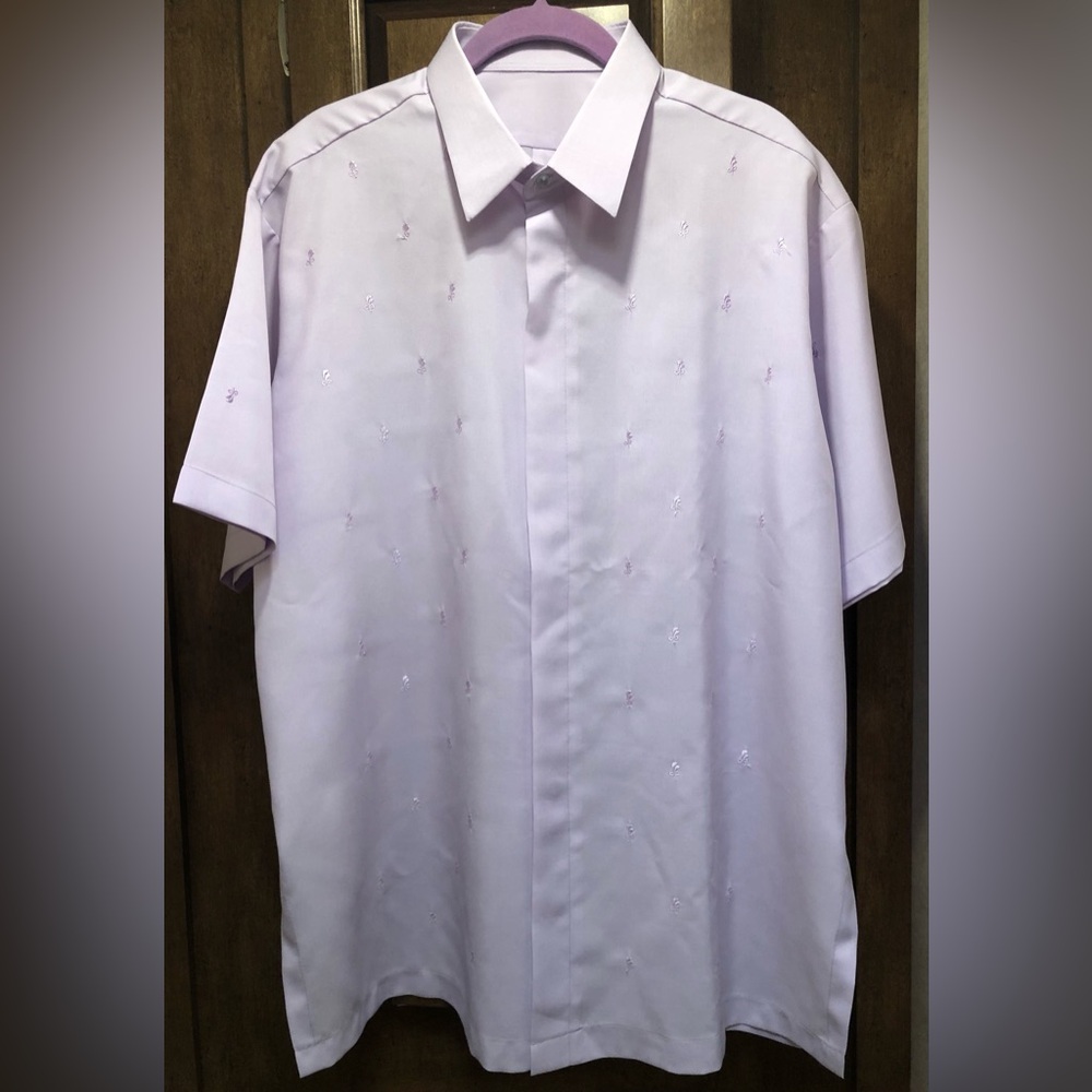 Men’s Barong Filipino Embroidered Lilac L